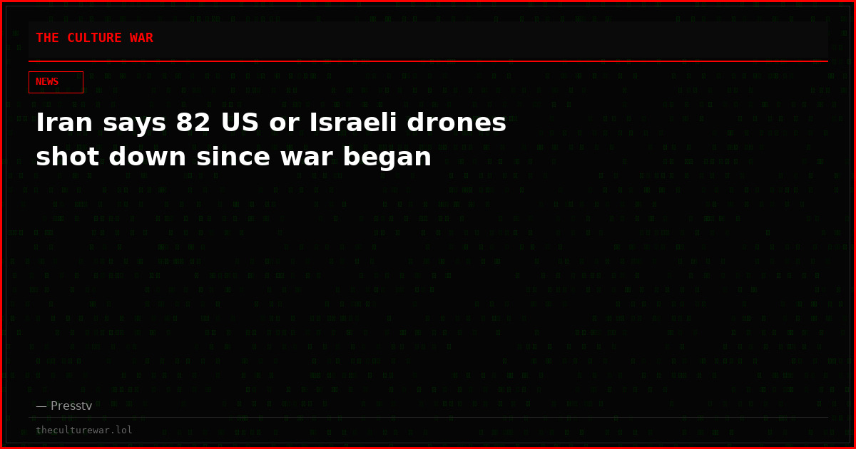 Iran says 82 US or Israeli drones shot down since war began