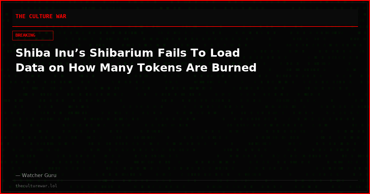 Shiba Inu’s Shibarium Fails To Load Data on How Many Tokens Are Burned