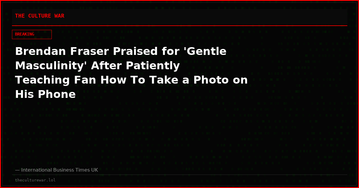 Brendan Fraser Praised for 'Gentle Masculinity' After Patiently Teaching Fan How To Take a Photo on His Phone