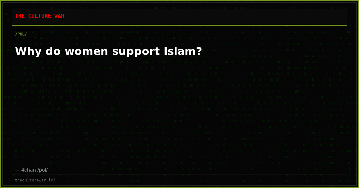 Why do women support Islam?