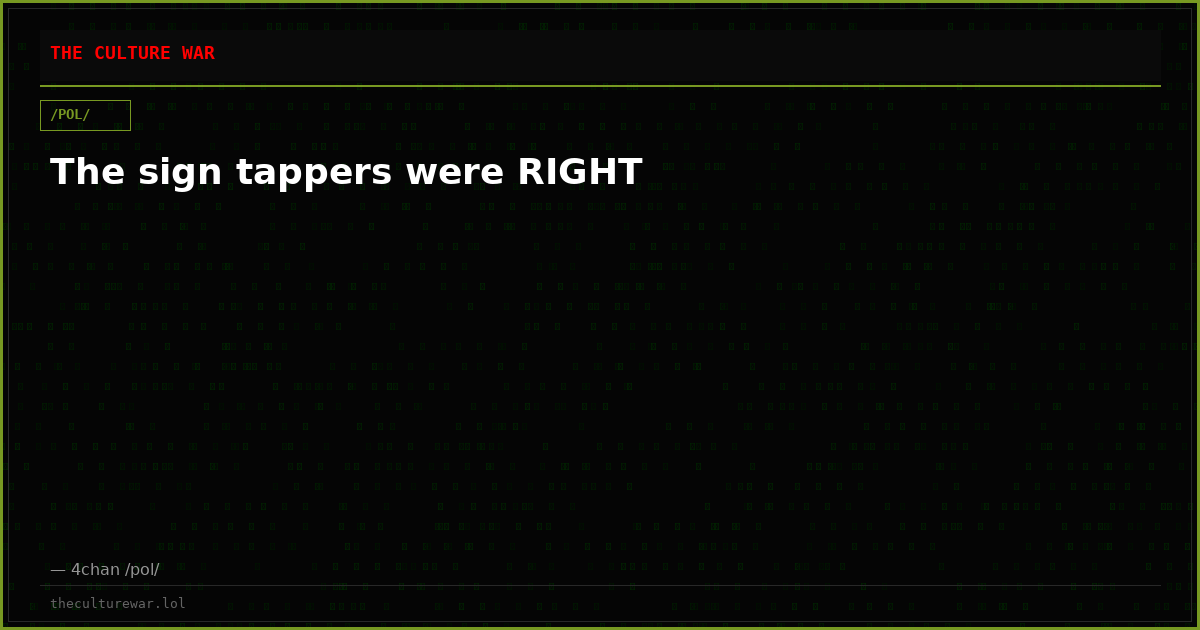 The sign tappers were RIGHT