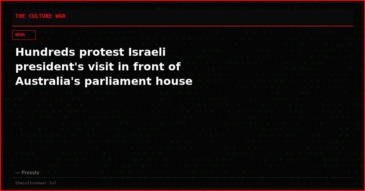 Hundreds protest Israeli president's visit in front of Australia's parliament house