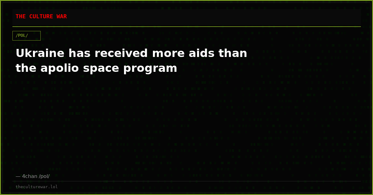 Ukraine has received more aids than the apolio space program