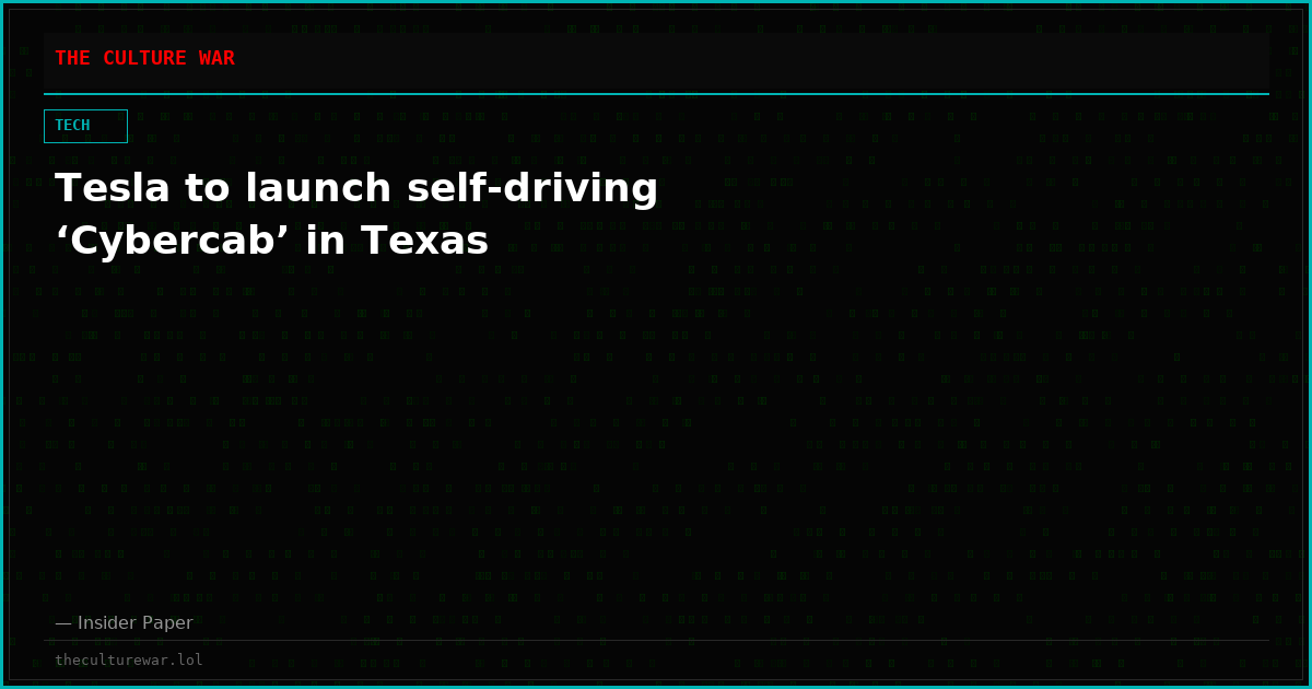 Tesla to launch self-driving ‘Cybercab’ in Texas