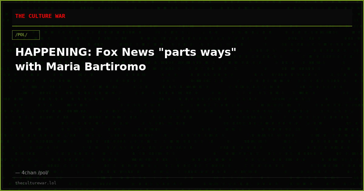 HAPPENING: Fox News "parts ways" with Maria Bartiromo