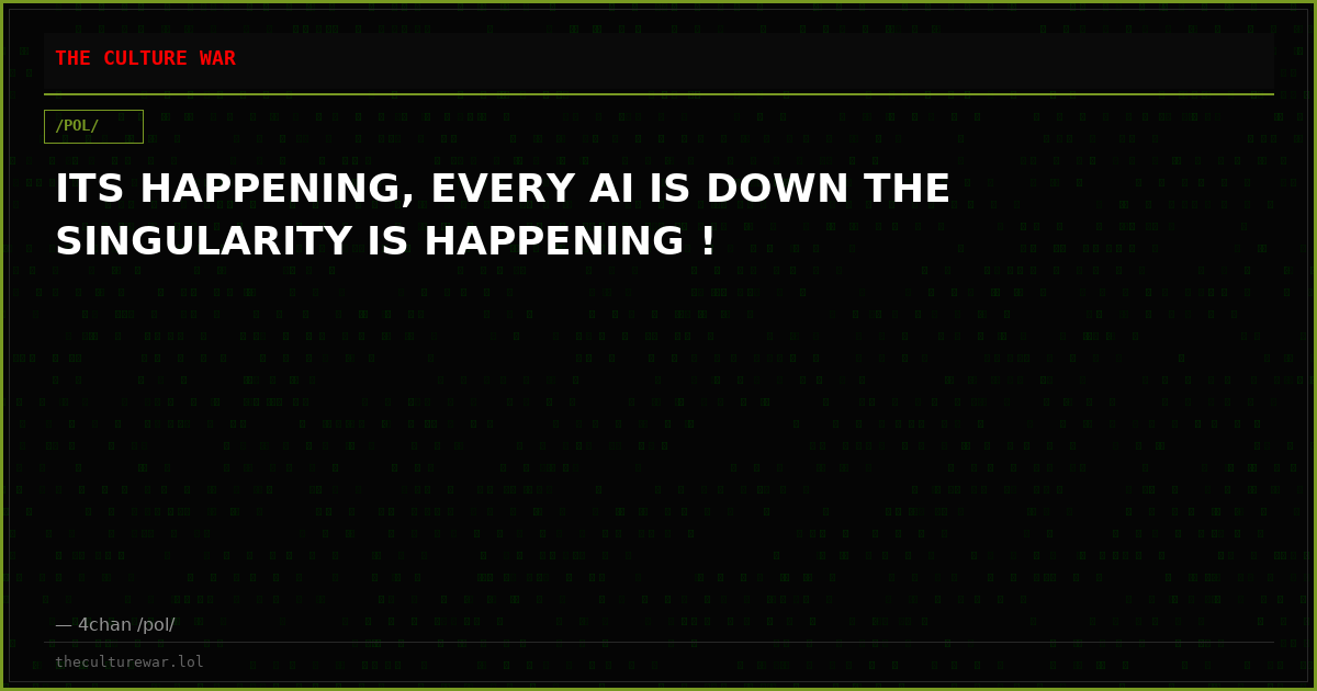 ITS HAPPENING, EVERY AI IS DOWN THE SINGULARITY IS HAPPENING !