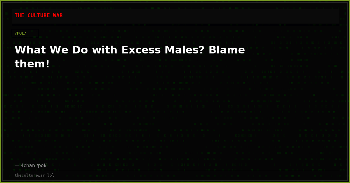 What We Do with Excess Males? Blame them!