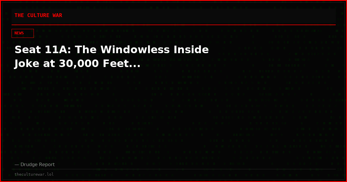 Seat 11A: The Windowless Inside Joke at 30,000 Feet...
