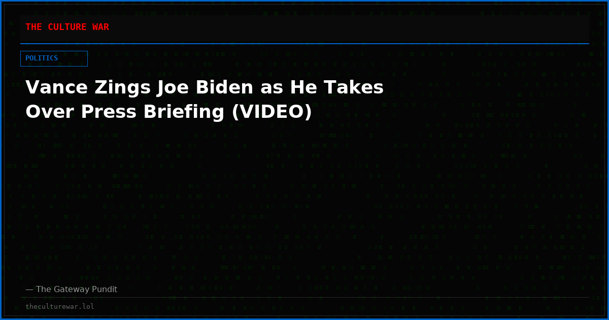 Vance Zings Joe Biden as He Takes Over Press Briefing (VIDEO)