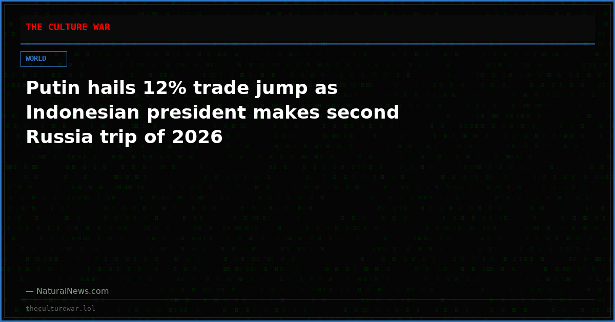 Putin hails 12% trade jump as Indonesian president makes second Russia trip of 2026