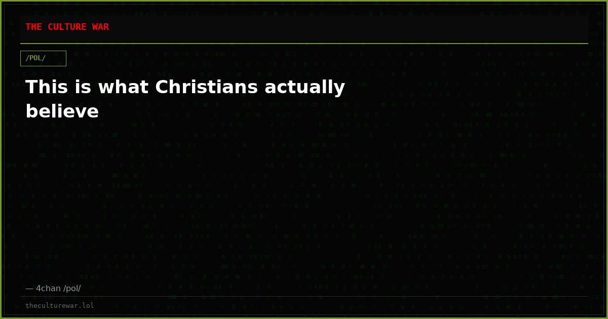 This is what Christians actually believe