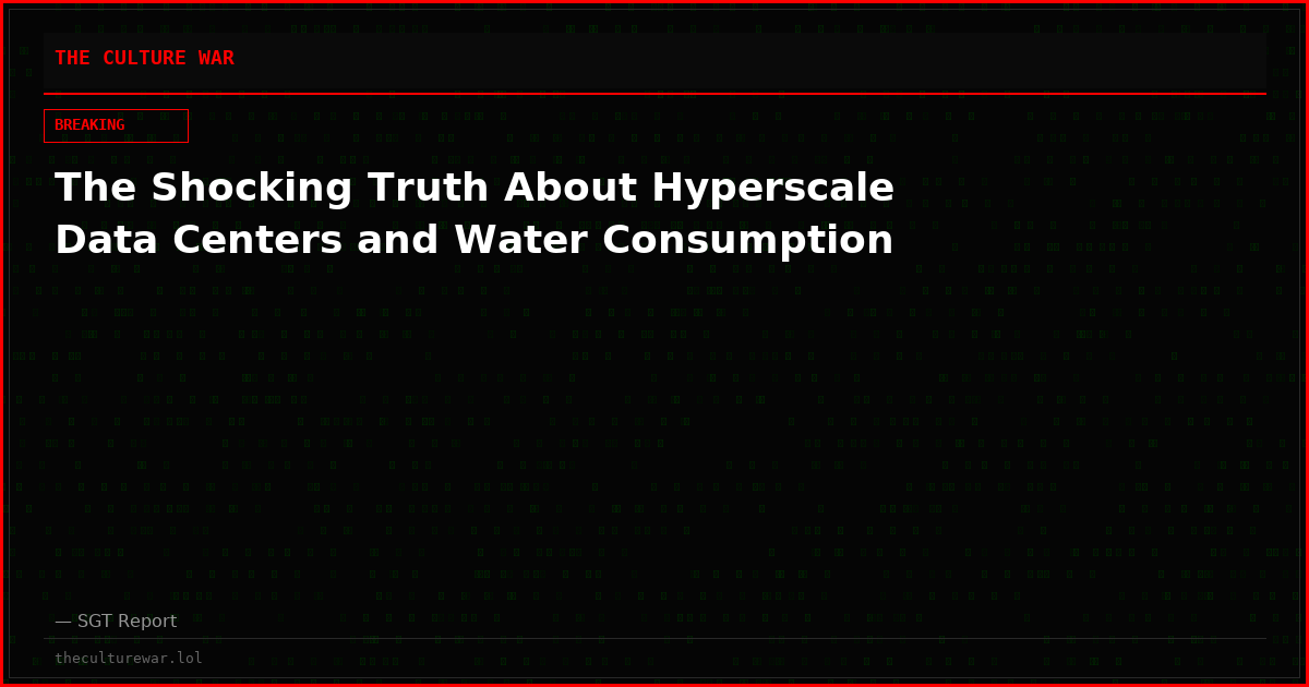 The Shocking Truth About Hyperscale Data Centers and Water Consumption