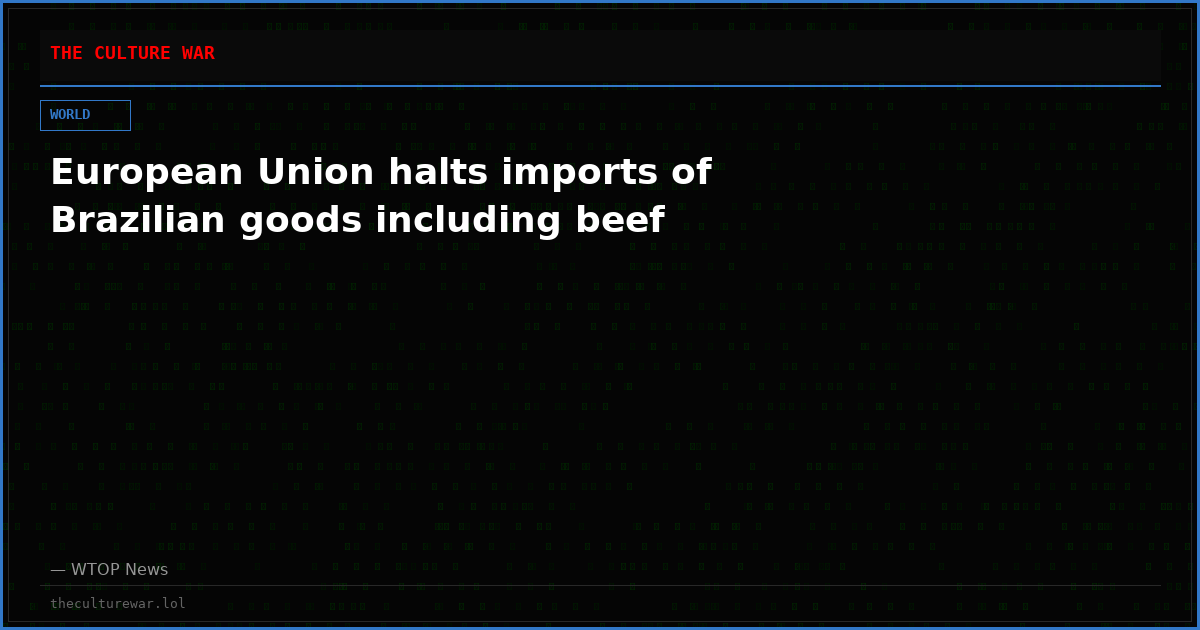 European Union halts imports of Brazilian goods including beef