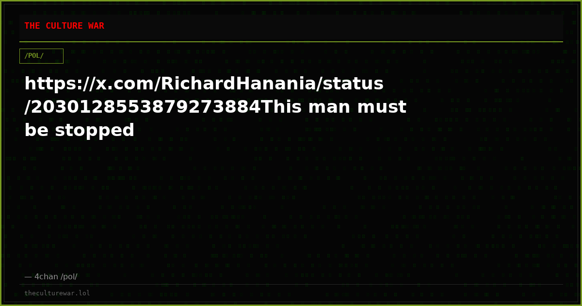 https://x.com/RichardHanania/status/2030128553879273884This man must be stopped