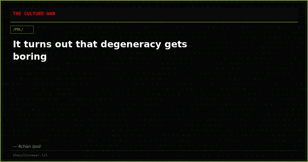 It turns out that degeneracy gets boring