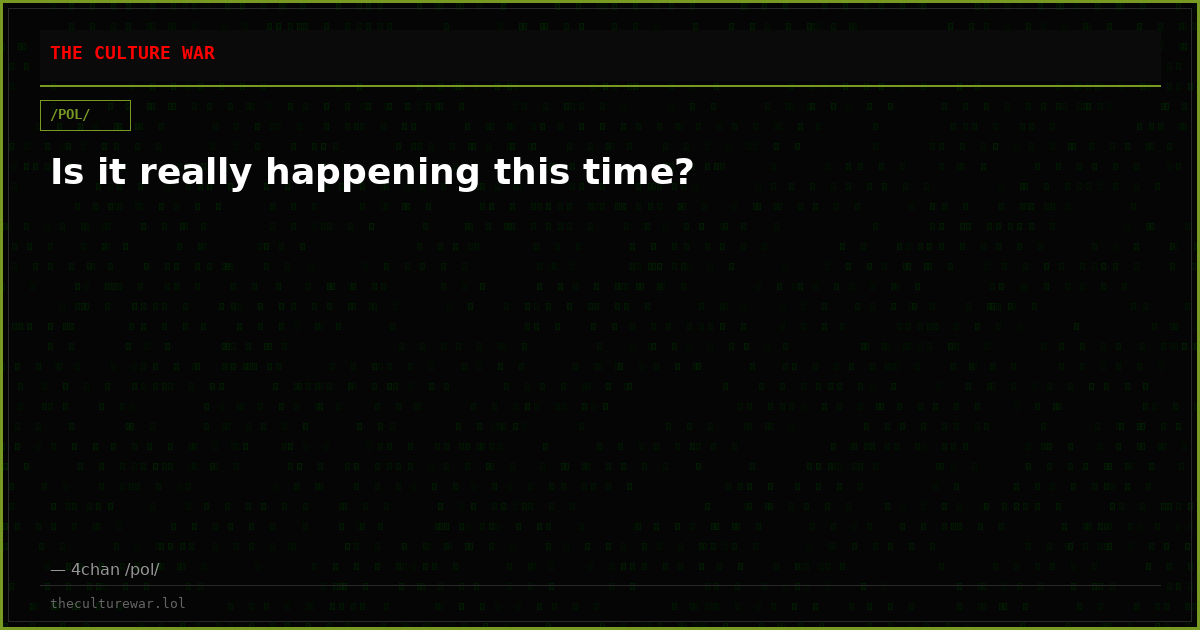 Is it really happening this time?