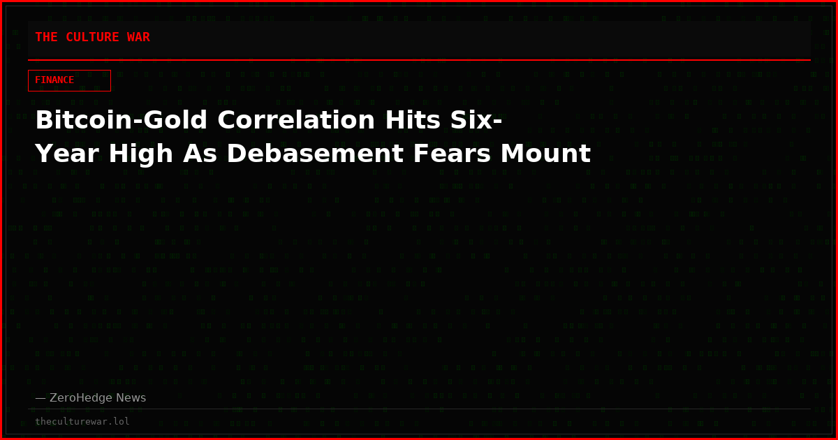 Bitcoin-Gold Correlation Hits Six-Year High As Debasement Fears Mount
