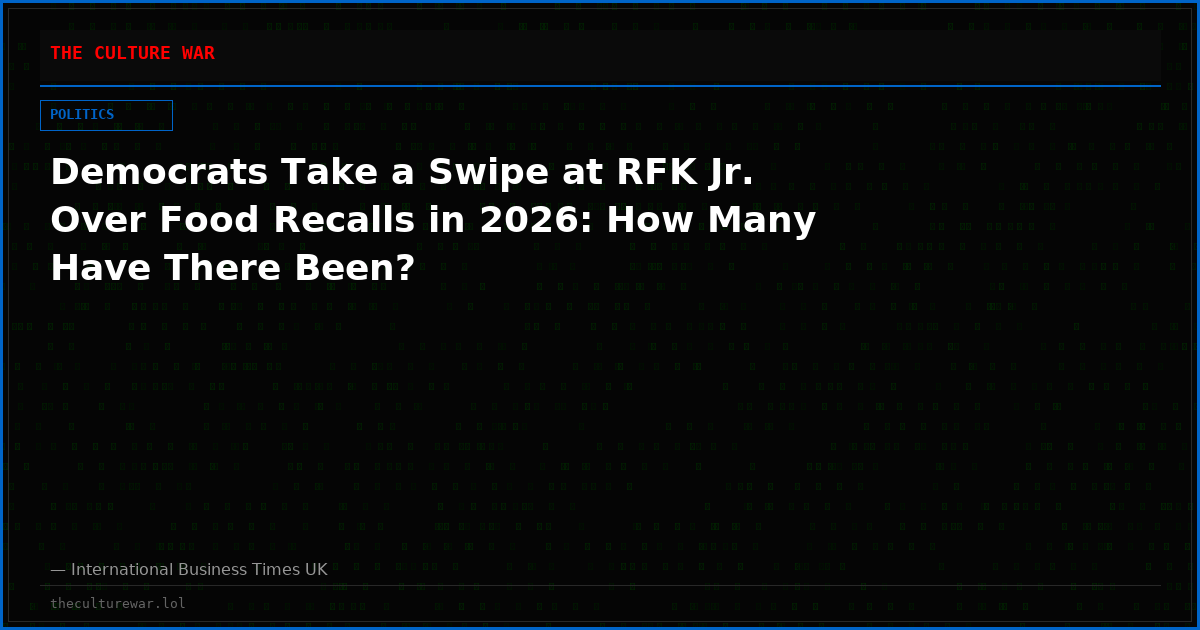 Democrats Take a Swipe at RFK Jr. Over Food Recalls in 2026: How Many Have There Been?
