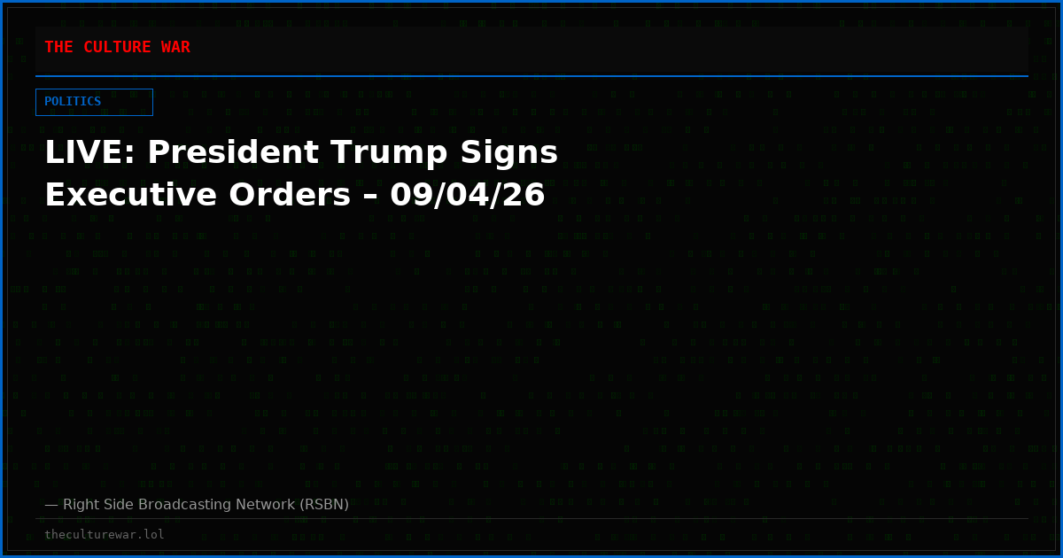LIVE: President Trump Signs Executive Orders – 09/04/26