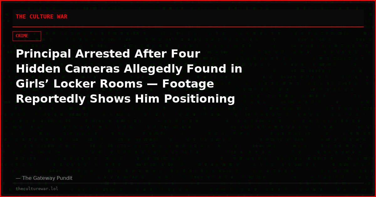 Principal Arrested After Four Hidden Cameras Allegedly Found in Girls’ Locker Rooms — Footage Reportedly Shows Him Positioning Device