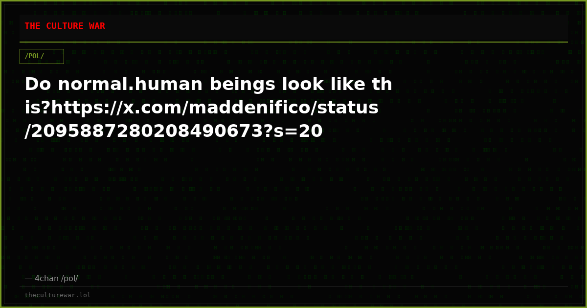Do normal.human beings look like this?https://x.com/maddenifico/status/2095887280208490673?s=20