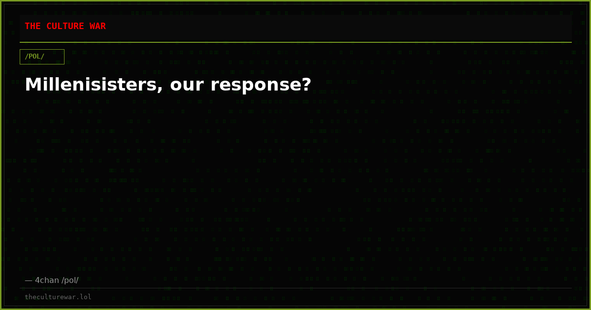Millenisisters, our response?