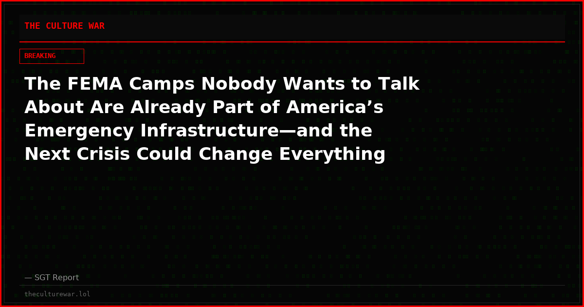 The FEMA Camps Nobody Wants to Talk About Are Already Part of America’s Emergency Infrastructure—and the Next Crisis Could Change Everything