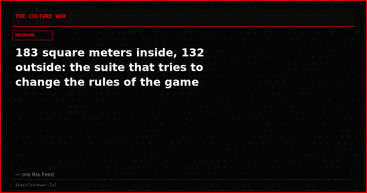 183 square meters inside, 132 outside: the suite that tries to change the rules of the game
