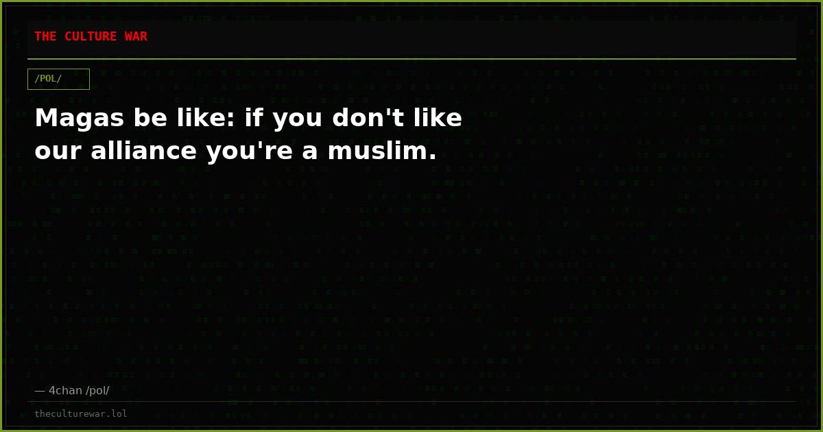 Magas be like: if you don't like our alliance you're a muslim.