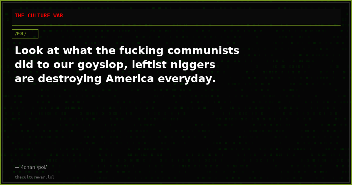 Look at what the fucking communists did to our goyslop, leftist niggers are destroying America everyday.