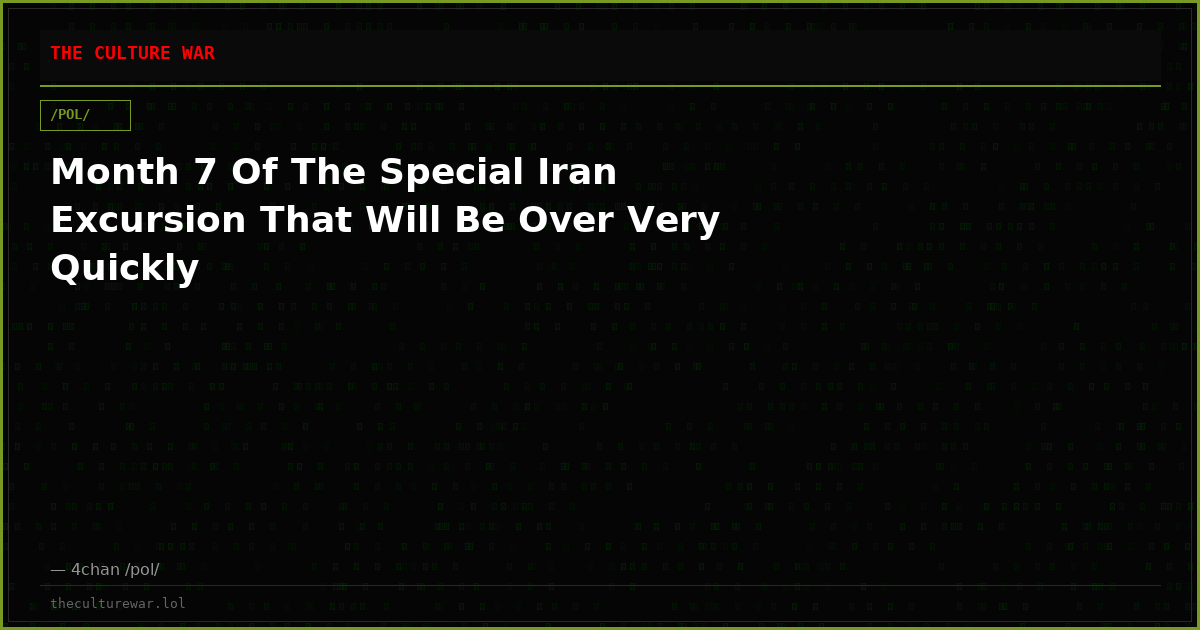 Month 7 Of The Special Iran Excursion That Will Be Over Very Quickly