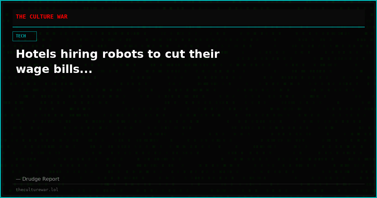Hotels hiring robots to cut their wage bills...
