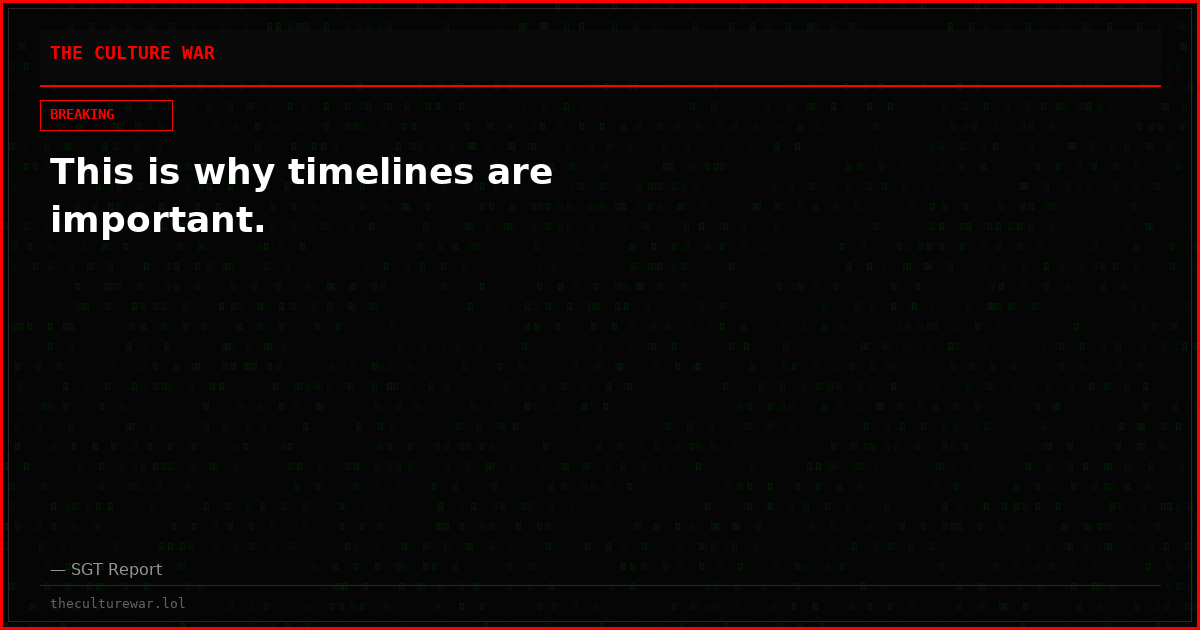This is why timelines are important.