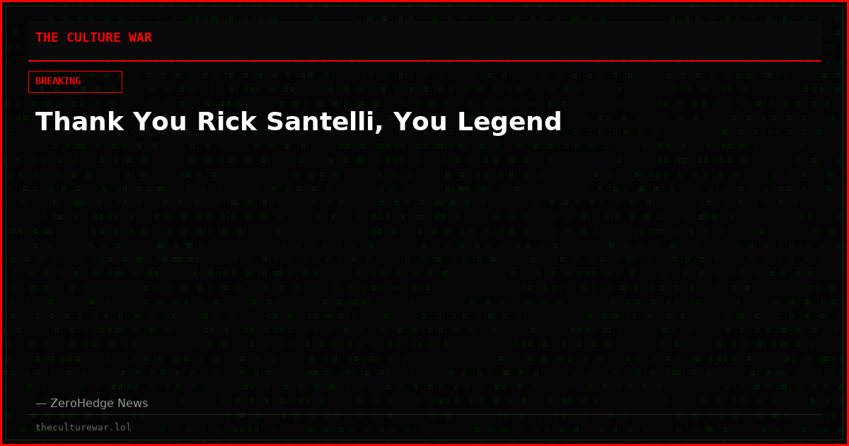 Thank You Rick Santelli, You Legend