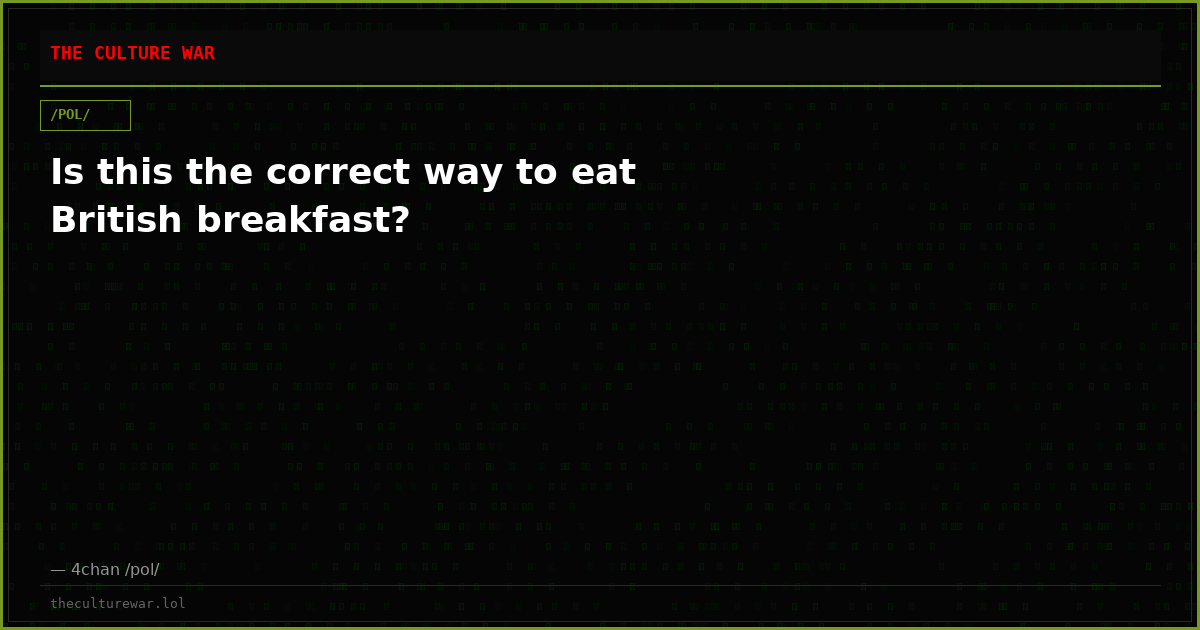 Is this the correct way to eat British breakfast?