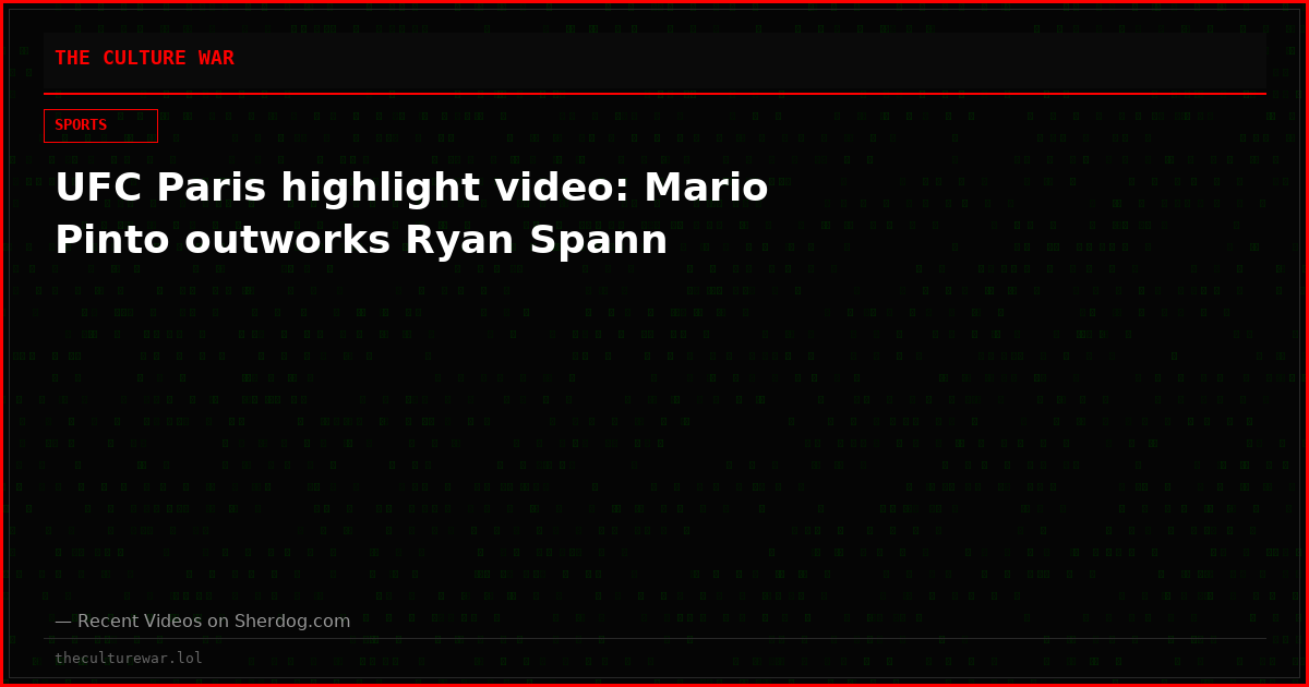 UFC Paris highlight video: Mario Pinto outworks Ryan Spann