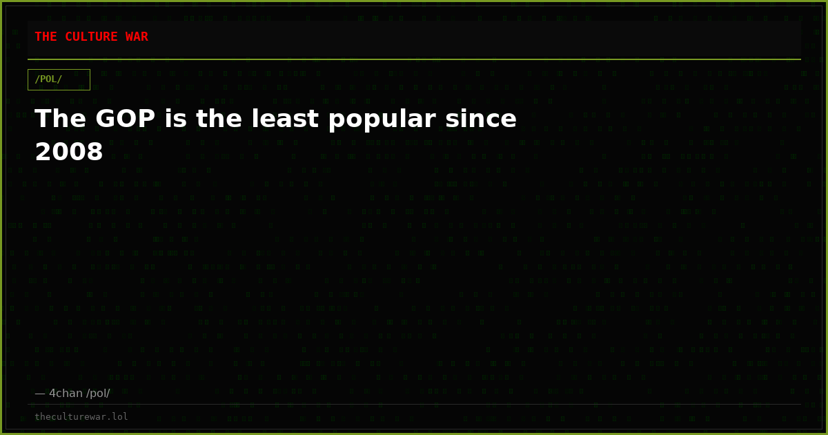 The GOP is the least popular since 2008