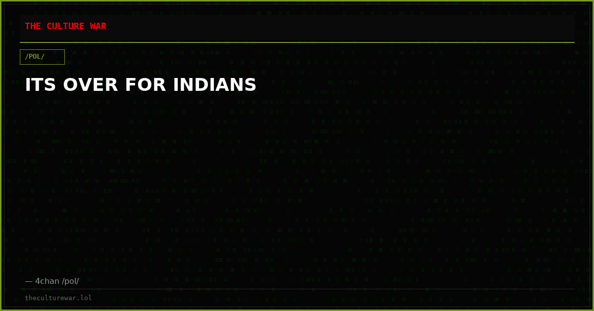 ITS OVER FOR INDIANS
