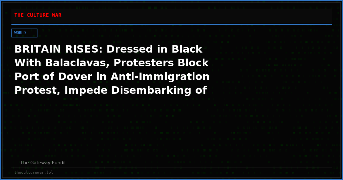 BRITAIN RISES: Dressed in Black With Balaclavas, Protesters Block Port of Dover in Anti-Immigration Protest, Impede Disembarking of Additional Illegal Boat Migrants (VIDEOS)