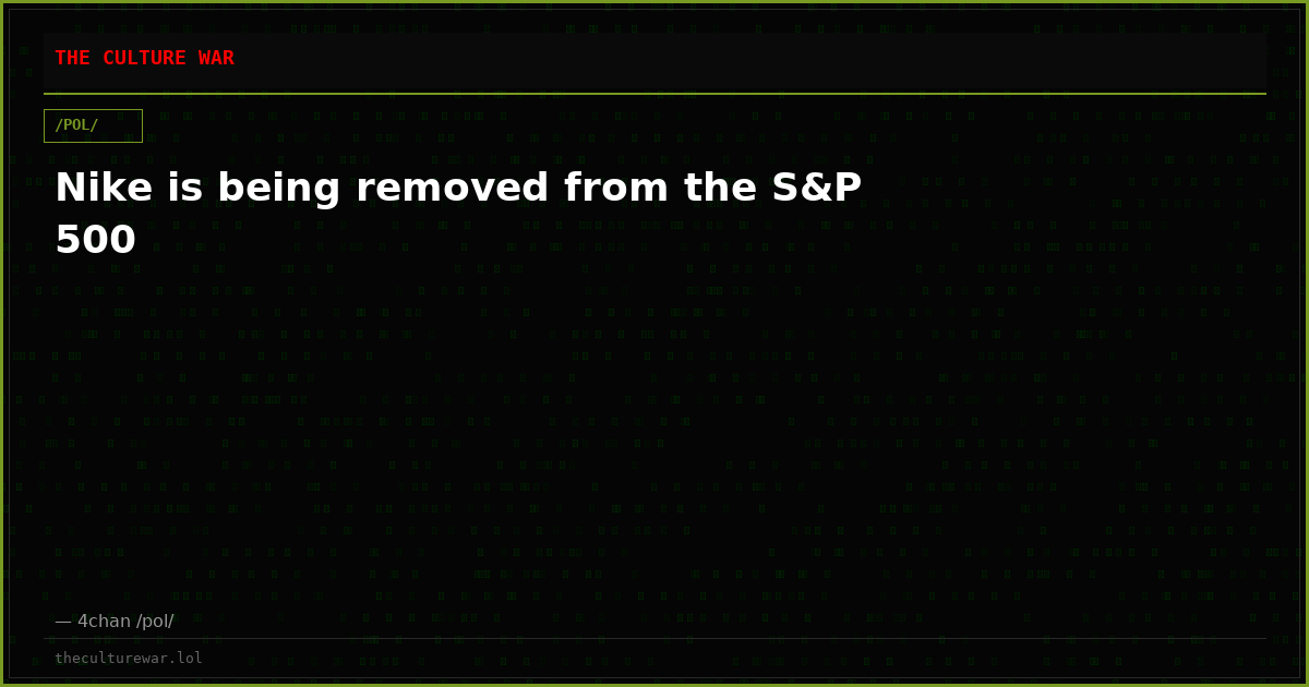 Nike is being removed from the S&P 500
