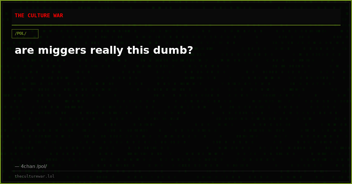 are miggers really this dumb?