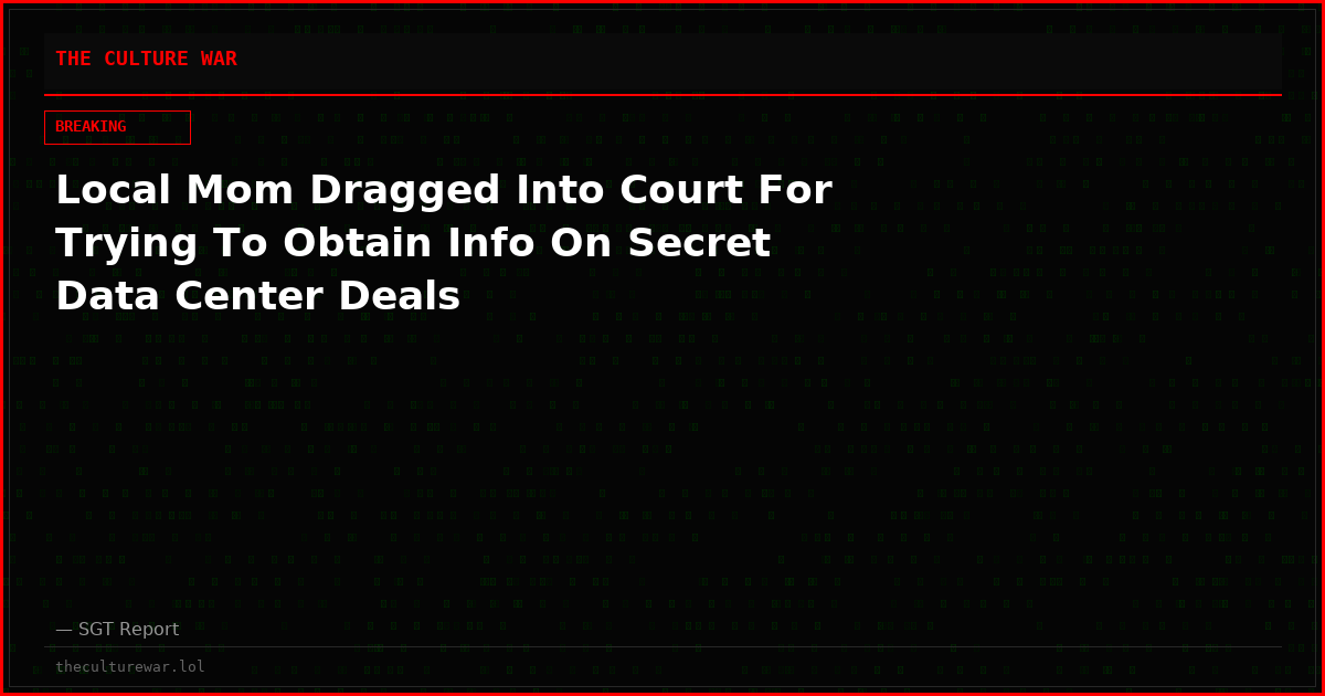 Local Mom Dragged Into Court For Trying To Obtain Info On Secret Data Center Deals