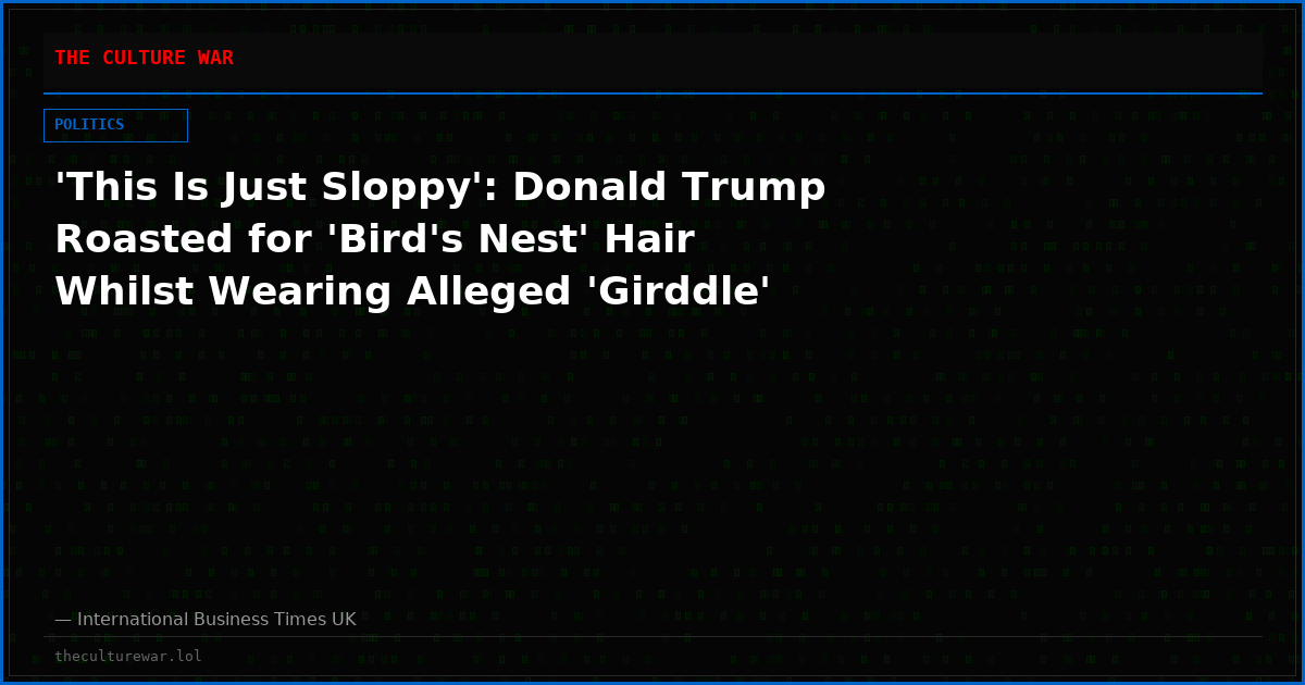 'This Is Just Sloppy': Donald Trump Roasted for 'Bird's Nest' Hair Whilst Wearing Alleged 'Girddle'