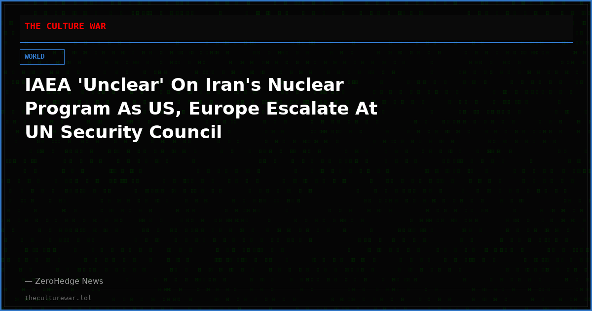 IAEA 'Unclear' On Iran's Nuclear Program As US, Europe Escalate At UN Security Council
