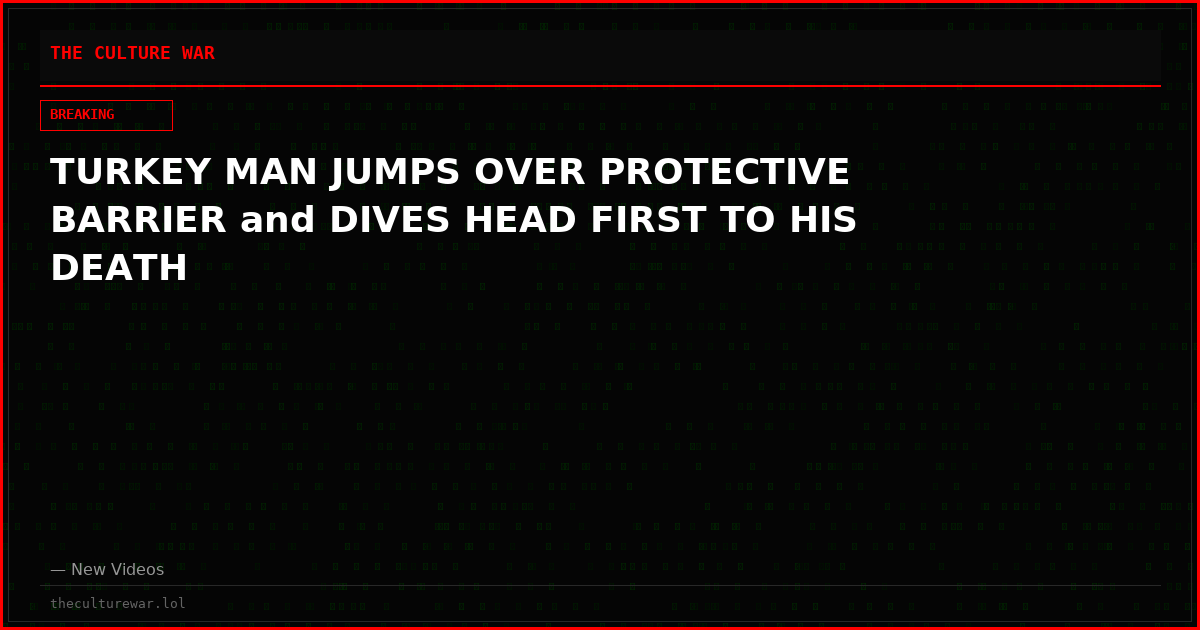 TURKEY MAN JUMPS OVER PROTECTIVE BARRIER and DIVES HEAD FIRST TO HIS DEATH