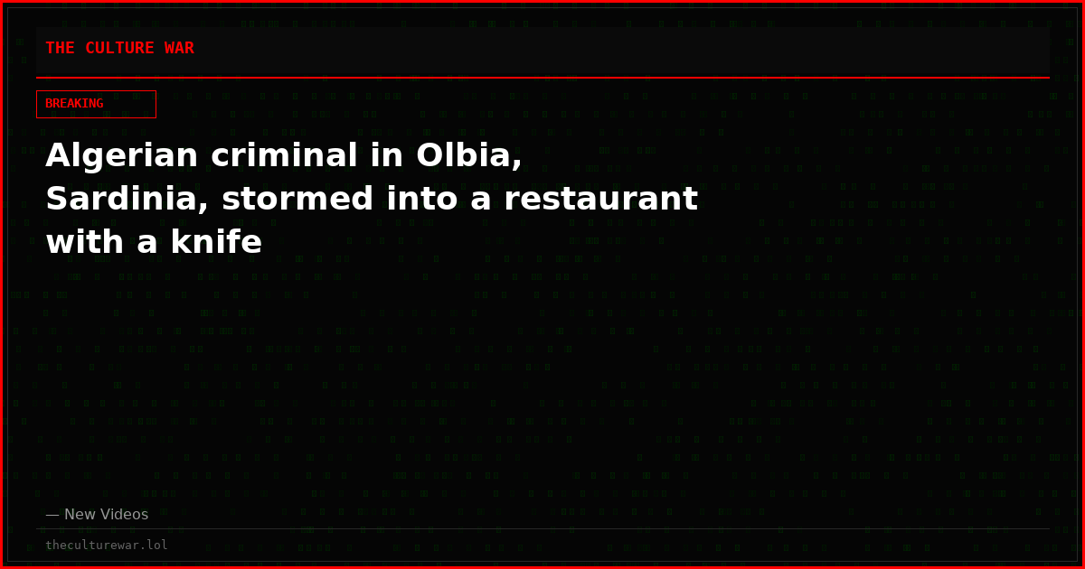 Algerian criminal in Olbia, Sardinia, stormed into a restaurant with a knife