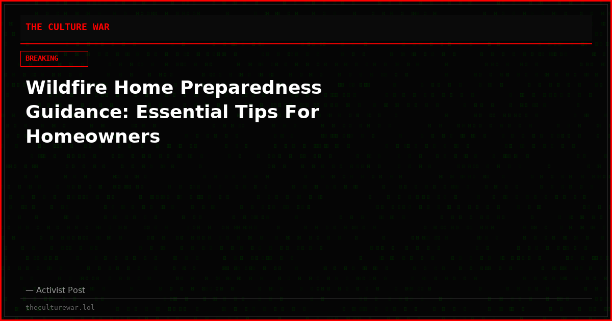 Wildfire Home Preparedness Guidance: Essential Tips For Homeowners