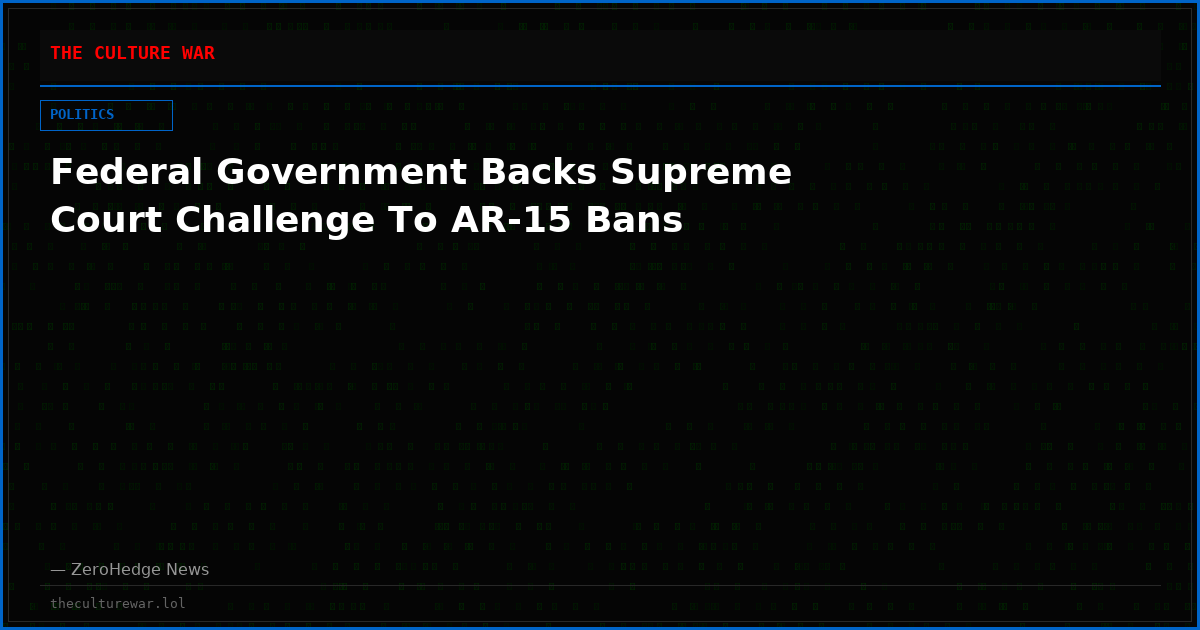 Federal Government Backs Supreme Court Challenge To AR-15 Bans