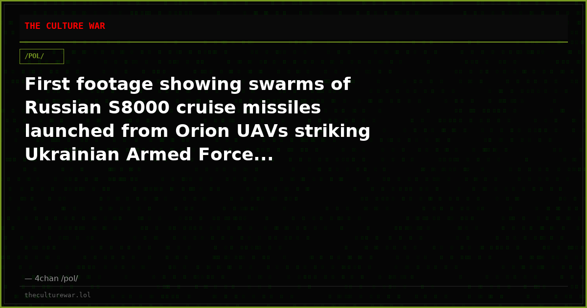 First footage showing swarms of Russian S8000 cruise missiles launched from Orion UAVs striking Ukrainian Armed Force...