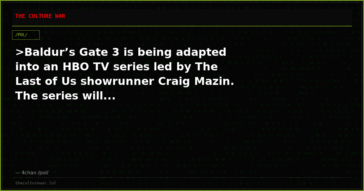 >Baldur’s Gate 3 is being adapted into an HBO TV series led by The Last of Us showrunner Craig Mazin. The series will...